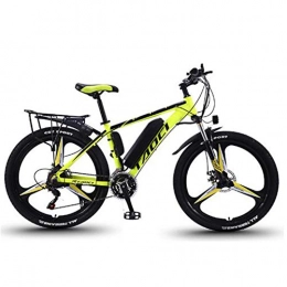 KT Mall Electric Mountain Bike KT Mall 26'' Electric Mountain Bike with Removable Large Capacity Lithium-Ion Battery (36V 350W 8Ah) Dual Disc Brakes for Outdoor Cycling Travel Work Out, black yellow, 30 Speed