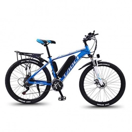 KT Mall Electric Mountain Bike KT Mall 26'' Electric Mountain Bike with Removable Large Capacity Lithium-Ion Battery (36V 350W 8Ah) Dual Disc Brakes for Outdoor Cycling Travel Work Out, white blue, 30 Speed