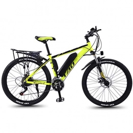 KT Mall Electric Mountain Bike KT Mall 26 in Electric Bike 350W Aluminum Alloy Mountain E-Bike with Automatic Power Off Brake and 3 Working Modes 36V Lithium Battery High Speed Bicycle for Adults, Yellow, 8AH