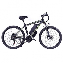 KT Mall Electric Mountain Bike KT Mall 26 In Electric Bike for Adult 48V10AH350W High Capacity Lithium Battery with Battery Lock 27 Speed Mountain Bicycle with LCD Instrument and LED Headlights Commute E-bike, Black Green