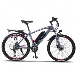 KT Mall Electric Mountain Bike KT Mall 26 in Electric Bikes for Adults 350W Aluminum Alloy Mountain E- Bikes with 36V13ah Lithium Battery and Controller, Double Disc Brake 27 Speed Bicycle Boost Endurance 90Km, Gray Red