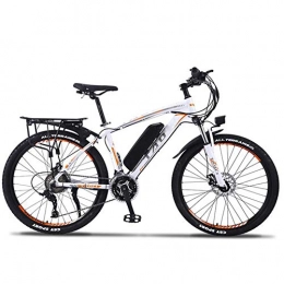 KT Mall Electric Mountain Bike KT Mall 26 in Electric Bikes for Adults 350W Aluminum Alloy Mountain E- Bikes with 36V13ah Lithium Battery and Controller, Double Disc Brake 27 Speed Bicycle Boost Endurance 90Km, White Orange