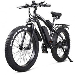 KT Mall Electric Mountain Bike KT Mall 26 Inch Electric Bike Mountain E-bike 21 Speed 48v Lithium Battery 4.0 Off-road 1000w Back Seat Electric Mountain Bike Bicycle for Adult, Black