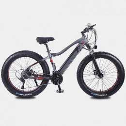 KT Mall Electric Mountain Bike KT Mall 350W Mountain Electric Bikes 26In Fat Tire E-Bike with 27-Speed Transmission System and Charging Time 3 Hours Lithium Battery(10AH36V), Range of 35 Kilometers, Gray