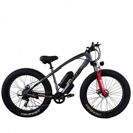 KT Mall Electric Mountain Bike KT Mall Electric Bicycle Lithium Battery Fat Tires Instead of Mountain Bike Adult Wide Tires Boost Cross-Country Snow 26 Inches, Gray