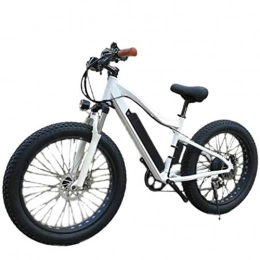 KT Mall Electric Mountain Bike KT Mall Electric Bicycle Wide Fat Tire Variable Speed Lithium Battery Snowmobile Mountain Outdoor Sports Aluminum Alloy Car, White, 26x17