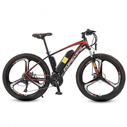 KT Mall Electric Mountain Bike KT Mall Electric Mountain Bike 26 In with 250W 36V Lithium Battery with 27 Speed Variable Speed System with Double Hydraulic Shock Absorption Electric Bicycle Load 75kg Black Red, 8AH