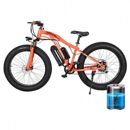 Laicve Electric Mountain Bike Laicve Outdoor Electric Mountain Bike Fat Tire Bikes for Adults, Front Fork Damping System Front And Rear Double Disc Brakes LED Headlights 7 Speeds