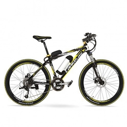 LANKELEISI Electric Mountain Bike LANKELEISI MX2000 26" 48V 10Ah Mountain Bike, Big Power Lithium Battery E Bike 27 Speeds, Disc Brake, 30~40km / h (Black Yellow, Plus 1 Spared Battery)