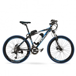 LANKELEISI MX2000D, 48V 10Ah Electric Bike, 26" Big Power Lithium Battery Mountain Bike, 27 Speeds, 30~40km/h, Suspension Fork, Disc Brake (Black Blue, Standard)