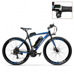 LANKELEISI Electric Mountain Bike LANKELEISI RS600 700C Electric Bike, 36V 20Ah Battery, Both Disc Brake, Aluminum Alloy Frame, Endurance Up To 70km, 20-35km / h, Road Bicycle. (Blue-LED, Standard)