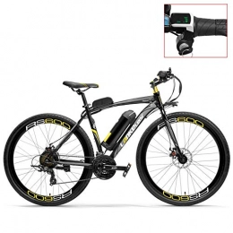 LANKELEISI Electric Mountain Bike LANKELEISI RS600 700C Electric Bike, 36V 20Ah Battery, Both Disc Brake, Aluminum Alloy Frame, Endurance Up To 70km, 20-35km / h, Road Bicycle. (Grey-LED, Plus 1 Spare Battery)