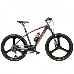 LANKELEISI Bike LANKELEISI S600 26 Inch Power Assist E-bike 400W 36V Removable Battery Carbon Fiber Frame Hydraulic Disc Brake Torque Sensor Pedal Assist Mountain Bike (Black Red, 6.8Ah + 1 Spare Battery)