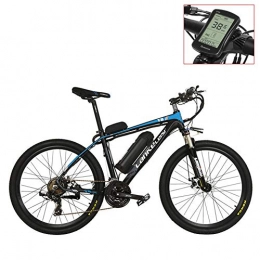LANKELEISI Electric Mountain Bike LANKELEISI T8 36V 240W Strong Pedal Assist Electric Bike, High Quality & Fashion MTB Electric Mountain Bike, Adopt Suspension Fork.Pedelec. (Blue LCD, 20Ah)