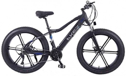 Leifeng Tower Electric Mountain Bike Leifeng Tower High-speed 26" Electric Mountain Bike 350W Brushless Motor Snow Bicycle 27 Speed Dual Disc Brakes Beach Cruiser Bicycle, Lightweight Aluminum Alloy Frame (Color : Black)