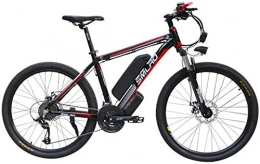 Leifeng Tower Electric Mountain Bike Leifeng Tower High-speed 26'' Electric Mountain Bike Brushless Gear Motor Large Capacity (48V 350W 10Ah) 35 Miles Range And Dual Disc Brakes Alloy Electric Bicycle (Color : Black Red)