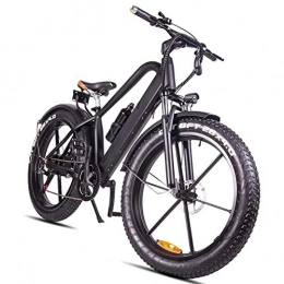 LFEWOZ Electric Mountain Bike LFEWOZ Fat Tire Bikes Electric Mountain E-Bike, Durability 18650 Lithium Battery 48V 6-Speed Hydraulic Shock Absorber And Front And Rear Disc Brakes