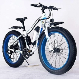 Lincjly Electric Mountain Bike Lincjly 2020 Upgraded 26Inch Fat Tire Electric Bike 48V 10.4 Snow E-Bike 21Speed Beach Cruiser E-Bike Lithium Battery Hydraulic Disc Brakes Green, Free travel (Color : Blue)