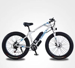 JUDIG Electric Mountain Bike Lithium Battery Bicycle Variable Speed Assist Long-endurance Snowmobile Adult Mountain Bike (White)