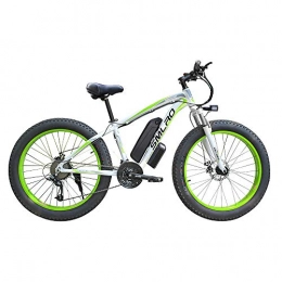 LOSA Electric Mountain Bike LOSA Lithium Battery Mountain Electric Bike Bicycle 26 Inch 48V 15AH 350W 21 Speed Gear Three Working Modes, white green