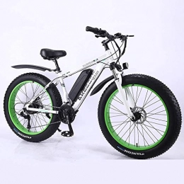 LRXG Bike LRXG 26" Hybrid Bikes, Electric Mountain Bike Bicycle Power Assist, 36V 350W Removable Lithium-Ion Battery, Aluminum Alloy Snow Bicycles Mountain E Bike For Men''s(Color:White, Size:8AH)