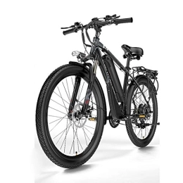 LRXG Electric Mountain Bike LRXG Electric Mountain Bike E Bicycle for Adult 26'' Hybrid Bikes Electric Bike 400W 48V 13AH Aluminum Alloy Frame Double Disc Brake, Removable Lithium Battery with Bicycle Light(Color:black)