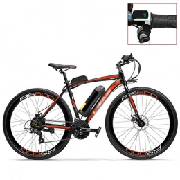 LUO Bike LUO Pedal Assist Electric Bike, 36V 20Ah Battery, 300W Motor, High Carbon Steel Airfoil-Shaped Frame, Both Disc Brake, Endurance up to 70Km, 20-35Km / H, Road Bicycle, Red-Led