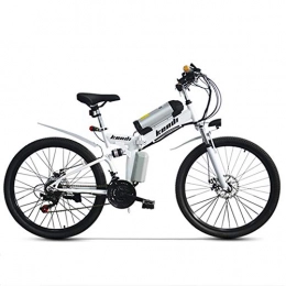 Lvbeis Electric Mountain Bike Lvbeis Adults Folding Electric Mountain Bike Portable Bicycle Speed Up To 40 KM / h EBike Pedal Assist With Throttle, white