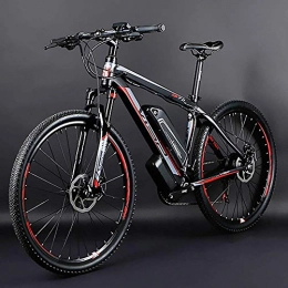 LZMXMYS Electric Mountain Bike LZMXMYS electric bike, Electric mountain bike, 26-inch hybrid bicycle / (36V10Ah) 24 speed 5 speed power system mechanical disc brakes lock front fork shock absorption, up to 35KM / H (Color : Red)