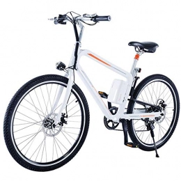 LZMXMYS Electric Mountain Bike LZMXMYS electric bike, Electric off-road mountain bike, 26-inch electric bicycle pedal assisted electric fat bike cushion damping (with removable lithium battery) (Color : White)