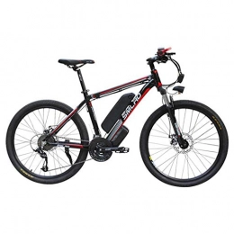 LZMXMYS Electric Mountain Bike LZMXMYS electric bike26'' Electric Mountain Bike Brushless Gear Motor Large Capacity (48V 350W 10Ah) 35 Miles Range And Dual Disc Brakes Alloy Electric Bicycle, white red (Color : Black Red)