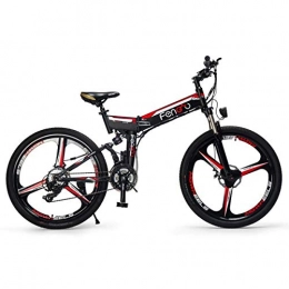 NZ-Children's bicycles Electric Mountain Bike Magnesium alloy 26" Mountain Bike, Folding Bicycle with 8 gear speed control, Shimano 24 Speed, Ultralight Frame Matte, Black