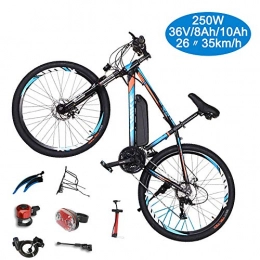 Super-ZS Electric Mountain Bike Men's Electric Mountain Bike, 26-inch / 250W / 36V8Ah10Ah Lithium Battery 21 / 27 Speed Outdoor Travel Electric Power Bicycle (rear Seat)
