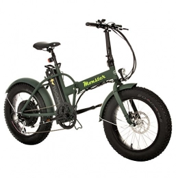 Marnaula, S.L Electric Mountain Bike MONSTER 20 - The Folding Electric Bike - Wheel 20" - Motor 500W, 48V-12ah - LCD on-board computer with 3 help levels - Chassis: Aluminium (FOREST GREEN)