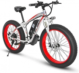 MQJ Bike MQJ Ebikes 26Inch Fat Tire E-Bike Electric Bicycles for Adults, 500W Aluminum Alloy All Terrain E-Bike Removable 48V / 15Ah Lithium-Ion Battery Mountain Bike for Outdoor Travel Commute, Red, 1