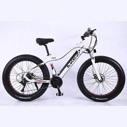MRXW Electric Mountain Bike MRXW 26 inch aluminum alloy hidden lithium battery electric bicycle, adult assisted mountain bike rough wheel snowmobile, 36V 350W 10Ah Removable Lithium-Ion Battery Ebike for Mens, White Left