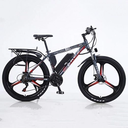 MRXW Electric Mountain Bike MRXW Lithium battery electric bicycle power assist mountain bike, Aluminum alloy Ebikes Bicycles All Terrain, 26" 36V 350W 13Ah Removable Lithium-Ion Battery Mountain Ebike for Men''s, Gray red