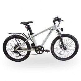 Mycle Electric Mountain Bike Mycle Climber Electric Mountain Bike with Removable LG12.8Ah Battery | Shimano 250W High Speed Motor | 70km Range | 5 Power Levels & Microshift 7 Speed Gears | 26” Tyres | LCD USB Display (City White)