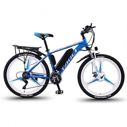 MZBZYU Electric Mountain Bike MZBZYU Electric Bikes for Adult, Magnesium Alloy E-bike LED Bicycles All Terrain, 26" 36V 350W 30 Speeds Removable Lithium-Ion Battery Mountain Ebike, Blue, 8AH 50KM