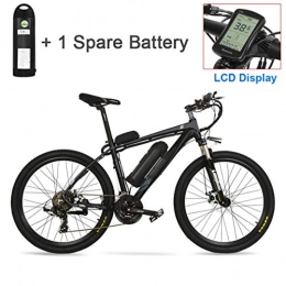 NYPB Electric Mountain Bike NYPB Electric Bike, Motor 250W / 400W 26'' Pneumatic Tyres Seat Adjustable 36V48V Rechargeable Lithium Battery 21 Speed Shifter Pedal Assist Unisex Bicycle, Gray, 48V 13AH 400W