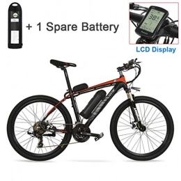 NYPB Electric Mountain Bike NYPB Electric Bike, Motor 250W / 400W 26'' Pneumatic Tyres Seat Adjustable 36V48V Rechargeable Lithium Battery 21 Speed Shifter Pedal Assist Unisex Bicycle, Red, 48V 10.4AH 400W