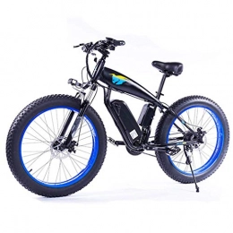 NYPB Electric Mountain Bike NYPB Electric Mountain Bike, 350W Fat Tire Electric Bicycle Snow Beach Bike 48V 13AH Removable Charging Lithium Battery Dual Disc Brake 21 Speed Gear, Black blue, 48V 13Ah