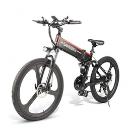 OD-B Electric Mountain Bike OD-B Folding Electric Bicycle Aluminum Alloy Electric Mountain Bike Unisex Adult Youth 26 Inch 25km / h 48V 10 AH 350W Shimano 21 Speed Electric Ebike with Pedals Power Assist, Black