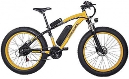 Oulida Electric Mountain Bike Oulida Electric bicycle, 26 inches fat bicycle, electric bicycle 21 speed, 48V 17Ah large capacity battery, lockable fork, auxiliary pedal 5 woo (Color : Yellow, Size : 17Ah+1 Spare Battery)