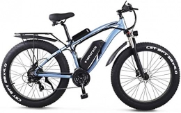 Oulida Electric Mountain Bike Oulida Electric bicycle, Electric motor bike Fatbike mountain bike tire 26 4.0 BAFANG 1000w 48V electric bicycle with a rear seat woo (Color : Blue, Size : -)
