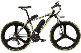 Oulida Electric Mountain Bike Oulida Electric bicycle, MX3.8Elite 26 inch mountain bike, speed 48V electric bicycle 21, the front fork can be locked with assisted bicycle LCD display woo (Color : Black Yellow, Size : 10Ah)