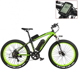 Oulida Bike Oulida Electric bicycle, XF4000 26 inch electric bike, 4.0 fat snow bike tires, power-assisted bicycle pedal 48V lithium battery woo (Color : Green-LCD, Size : 1000W+1 Spare Battery)