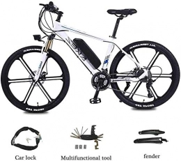 PARTAS Bike PARTAS Sightseeing / Commuting Tool - 350W Adult Electric Mountain Bike, 26Inch 36V E-Bike With 13Ah Lithium Battery, Double Disc Brake City Bicycle Endurance Mileage 45Km (Color : White, Size : 10AH)