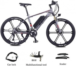 PARTAS Bike PARTAS Travel Convenience A Healthy Trip 350W Adult Electric Mountain Bike, 26Inch 36V E-Bike With 13Ah Lithium Battery, Double Disc Brake City Bicycle Endurance Mileage (Color : Gray, Size : 8AH)