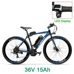 PHASFBJ Electric Mountain Bike PHASFBJ Electric Mountain Bike, 26 inch Wheel Electric Bike 36V 20Ah 300W Electric Bicycle for Adults 700C Road Bicycle Both Disc Brake 21 Speed Shifter City Bike, Blue, 15ah